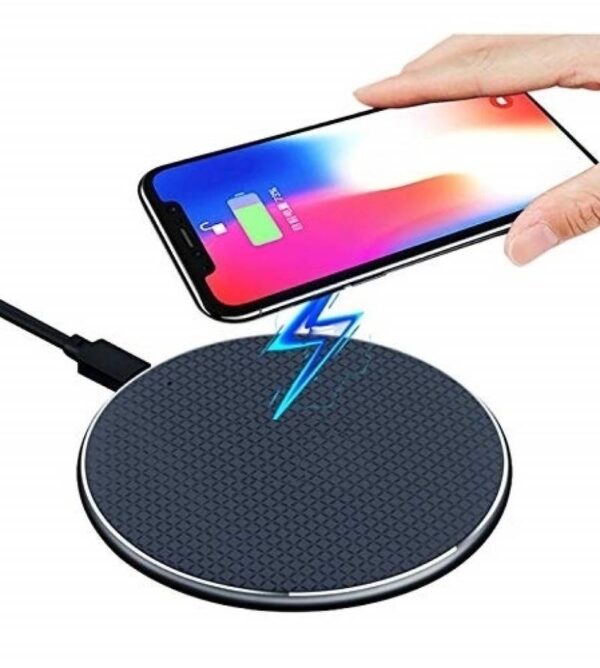 Wireless Charger Fast Qi Certified 10W Charging Pad - Compatible with Smartphone & Other Qi Devices (Charging Cable Included) (Black)